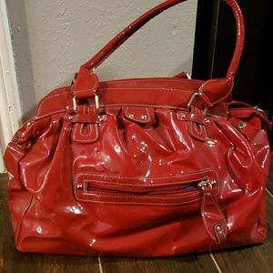 Red patent leather purse